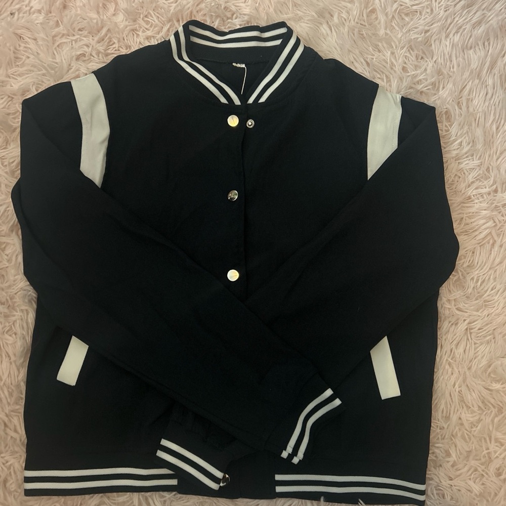 Classic Black and White Bomber Jacket